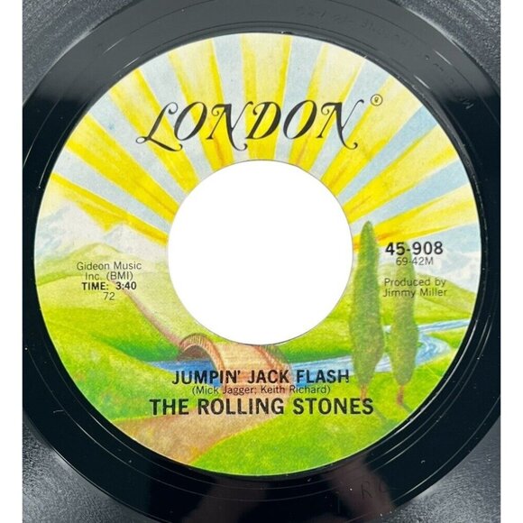 The Rolling Stones 45 RPM Record Jumpin Jack Flash Child Of The Moon London - Picture 2 of 4